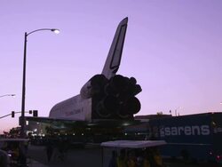 Space Shuttle Endeavour on streets of LA Stock Footage