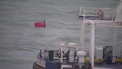 Aerials of a P&O Ferry Sailing in English Channel News Clip