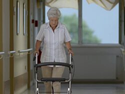 HD: Senior Woman With Wheeled Walker Stock Footage