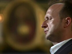 HD: Worshipper In Deep Religious Contemplation Stock Footage