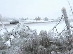 Traffic After The Ice Storm Stock Footage