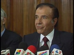 UK: LONDON: ARGENTINIAN PRESIDENT MENEM PRESS CONFERENCE News Clip