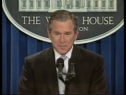 USA: GEORGE W BUSH: 1ST WHITEHOUSE NEWS CONFERENCE News Clip