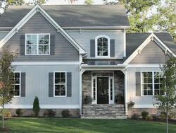 "MS Facade of large suburban house / Quinton, Virginia, United States " Stock Footage