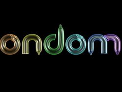 Rubbers rolls up making "CONDOMS" word Stock Footage