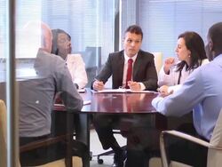 Manager Leads a Meeting with Medical Professionals - WS Stock Footage
