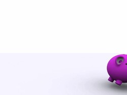 3D Animated Piggy Bank Jumping Up and Down Stock Footage