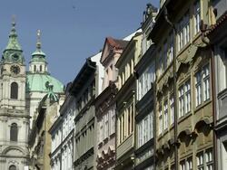 MS View of st.nickolas church  / Prague, Hlavni mesto Praha, Czech Republic Stock Footage