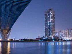 Bhumibol Bridge in Thailand Stock Footage