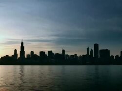 Chicago Skyline Day - Night Timelapse Stock Footage