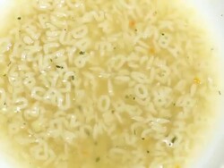 Eating a alphabet soup Stock Footage