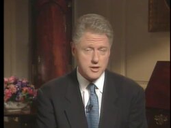 President Clinton Admits Having Sexual Relations with Monica Lewinsky Stock Footage