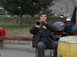 MS PAN People performing traditional musical instruments gongs and drums and so-na AUDIO / xi'an, shaanxi, china Stock Footage