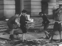 Children Burn Nazi Symbols in Post War Germany Stock Footage