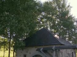 WS TU View of old oil mill / Niedermennig near Konz, Rhineland-Palatinate, Germany Stock Footage