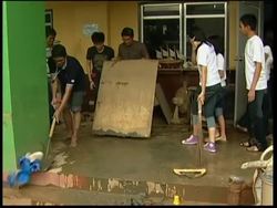 WRAP Aftermath of Ketsana storm, damaged school ADDS shots News Clip