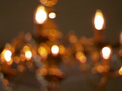 Brass chandelier, Northern Ireland, Pull focus Stock Footage