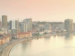 WS View of Luanda bay / Luanda, Angola Stock Footage