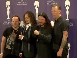 21st Annual Rock and Roll Hall of Fame Induction Ceremony press room Stock Footage