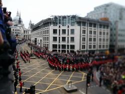 Baroness Thatcher Funeral - Ludgate Hill Stock Footage