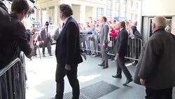 CLEAN : Fillon arrives at his party's headquarters News Clip