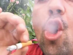 Man Smoking Cigarette Stock Footage