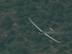 2010 AERIAL Glider flying over foothills and suburbs / Santiago de Chile, Gran Santiago, Chile Stock Footage