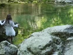 Woman in mountains Stock Footage