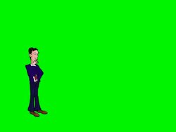 cartoon executive far shot on greenscreen Stock Footage