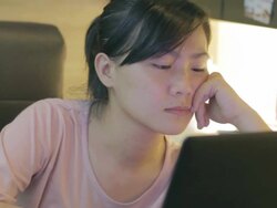 woman Typing at Keyboard,Dolly shot Stock Footage