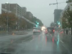 Driving during heavy storm Stock Footage