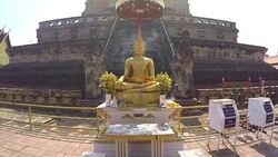 Thai Temple Wat Chedi Luang Stock Footage