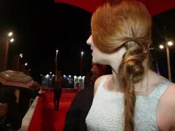INTERVIEW - Sophie Turner on her dress, her first premiere and on the film at 'Another Me' Red Carpet on November 15, 2013 in Rome. Stock Footage