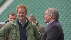 Prince Harry watching warm up session News Clip
