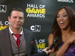 INTERVIEW - Alicia Fox and Michael 'The Miz' Mizanin on the event at Cartoon Network Hosts Fourth Annual Hall Of Game Awards Stock Footage