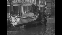 Milkman delivers milk in aftermath of 1930s US flood News Clip