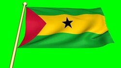 Flag of  Sao Tome and Principe Animation Stock Footage