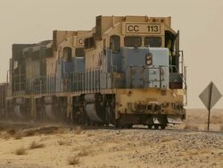 Front view of mauritanian train moving Stock Footage