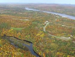 WS ARIEAL View of City / Maine, United States Stock Footage