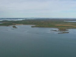 WS ARIEAL View of Island / Maine, United States Stock Footage