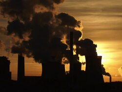 Steaming Coal Power Plant Stock Footage