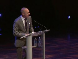 SPEECH - Matt Lauer jokingly compares his experience on morning television to the nine circles of hell while talking about Dan Brown's new novel "Inferno" at Dan Brown at Lincoln Center: An Evening of Codes, Symbols and Secrets Stock Footage