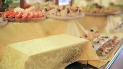 Waiter serving the food plate Stock Footage