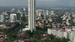 View of high-rise apartment buildings in sprawling Mexico City. Stock Footage