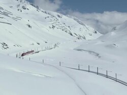  WS POV View of valley at Glacier Express / Oberalp, Uri, Switzerland Stock Footage