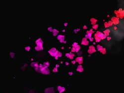 Comet from hearts insulated on  black background Stock Footage