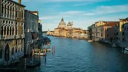 Time Lapse of water transportation at Grand Canal, Venice Stock Footage