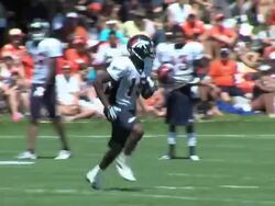 Denver Broncos training camp action Stock Footage