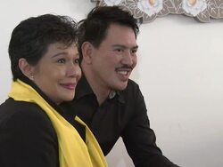 Nora Aunor, Brillante Mendoza at Thy Womb Interviews: 69th Venice Films Festival on September 06, 2012 in Venice, Italy (Footage by WireImage Video/Getty Images) Stock Footage