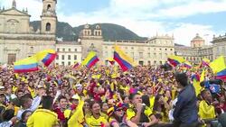 CLEAN : World Cup: Colombia fans go wild in Bogota News Clip